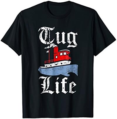 Mens Funny Tugboat T-Shirt - TUG LIFE tugboat tee Large Black
