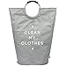 Canvas Laundry Bag with Drawstring Cover, Laundry Bins for College, Laundromat, Dark Grey