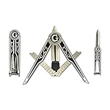 Square & Compass Masonic Folding Knife - [Silver
