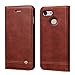 Google Pixel 3 Case,RUIHUI Leather Wallet Folding Flip Slim Protective Case Shell Cover with Card Slots,Kickstand Feature and Magnetic Closure for Google Pixel 3 2018,Brown