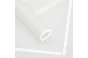 BBJ WRAPS Frosted Flower Wrapping Paper White Lines Gift Packaging Florist Bouquet Supplies 20 Counts (White)