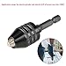 1/4'' Keyless Drill Chuck Adapter Conversion Hex Shank Drill Kit Bits Quick Change Impact Driver for Drill Press