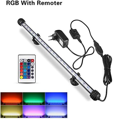 AIMENGTE IP68 Waterproof LED Aquarium Lights, LED Fish Tank Lights Fully Submerged, 7.4 inch/11.4 inch/15.3 inch/19 inch Plant Grow Underwater Lamp for Cisterns,Pools.