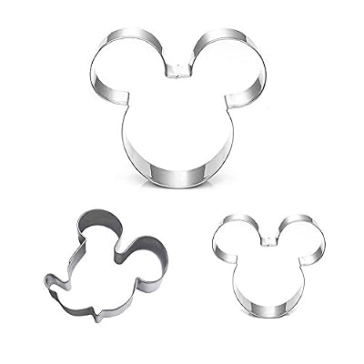 Mouse Cookie Cutter - Food Grade Stainless Steel - Cushioned Shape Set for Baby, Mom, Kids, Adults - Best Gift for Cookies, Sandwich, Christmas, Halloween, Bakeware, Food, Bread, Treats, Set of 3