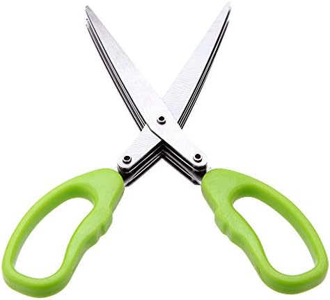 Multi-functional Stainless Steel Kitchen Knives 5 Layers Scissors Sushi Shredded Scallion Cut Herb Spices Scissors Cooking Tools