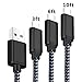 Power-7 Galaxy S10 Charger, USB A to USB C Cable, (3-Pack, 3FT+6FT+10FT) Nylon Braided USB Type C Fast Charger Cable Compatible with Samsung Galaxy S10 S10e S9 S8 Plus Note 9 8, LG V40 G8, Pixel 3 2
