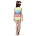 GALLDEALS 4pcs Swimmable Mermaid Tail for Kids Girls Princess Bikini Set Swimsuit Swimwear, 3-12Years