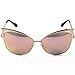 Sunny&Love Women Oversized Cat Eye Sunglasses Mirror Eyewear With Case