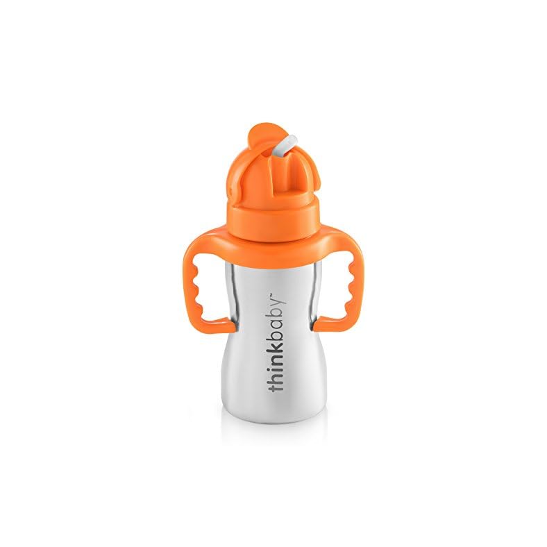 Thinkbaby Stainless Steel Thinkster Bottle, Orange (9 ounce)