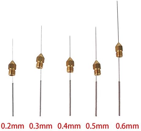 Shuzhen,Nozzle Cleaning Tool 3D Printer Drill Bit Tool for Makerbot and Creality CR-10, Anet 10 PCS (0.2-0.6 mm)(Color:Siler)