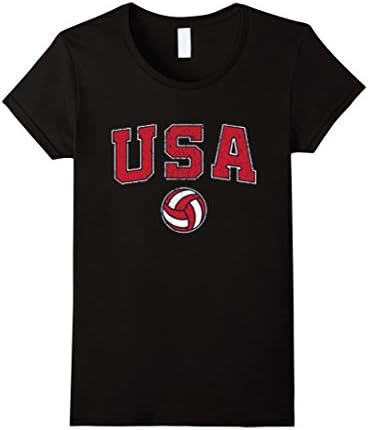 Womens Volleyball USA Game T Shirt Warmup Jersey Served Hot Gift Small Black