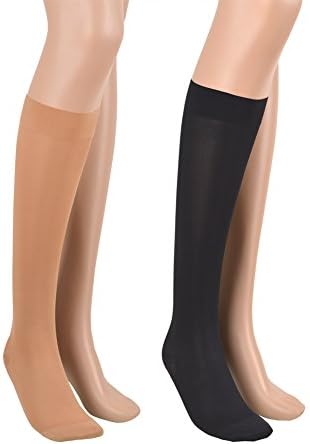 18-21 mmHg ASSISTICA® Medical Compression Socks, Class 1 Closed Toe Knee High Stockings (158-170 cm / Large, Beige)
