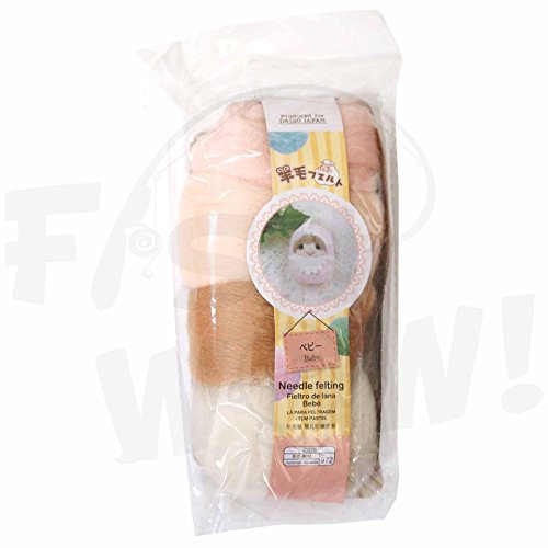Set of 6 Wool roving FELT Needle DIY Handcraft KIT red purple blue yellow pink white