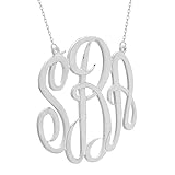Personalized Sterling Silver 1 1/2 Inch Monogram Pendant (Made in USA)