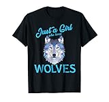 Wolf Shirt for Girls Women - Just a Girl Who Loves Wolves