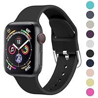 DYKEISS Sport Silicone Band Compatible with Apple Watch Band 38MM 42MM 40MM 44MM, Soft Silicone Replacement Wristband Strap for iWatch Series 1/2/3/4/5 Edition Women & Men