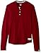 CHAMPION Men's Authentic Originals Long Sleeve Henley, Carmine Red, Large