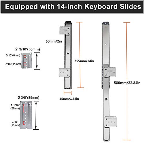 FRMSAET Furniture Accessories Office Product Suits Hardware 20/24/30 inches Keyboard Drawer Tray Wood Holder Under Desk Adjustable Height Platform. (30 inches, White)
