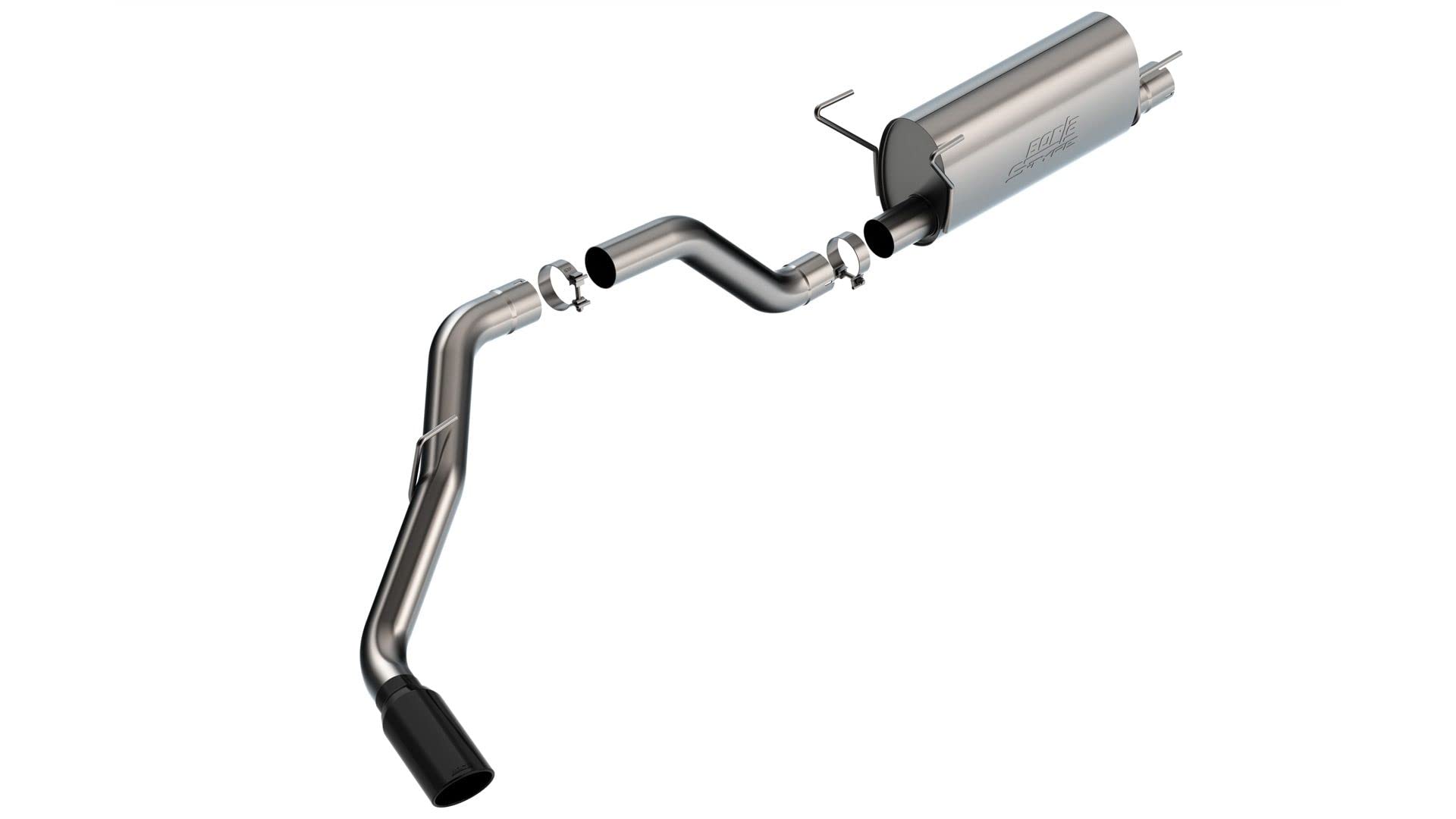 Photo 1 of *missing hardware*BORLA 140851BC Cat-Back Performance Exhaust System for 2019 Ram 2500 V8 & Ram 3500 6.4L V8 T-304 Stainlesss Steel S-Type Sound Single Right Rear Exit Single 5" Black Chrome Tip