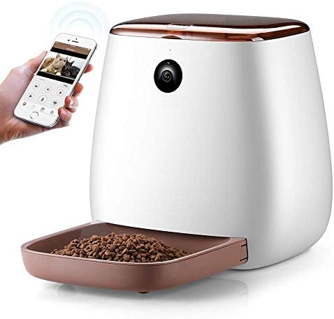 YanYu 4L Automatic Smart Pet Feeder with 1080P HD Food Dispenser with WIFI Remote Phone Control Designed for Dogs and Cats