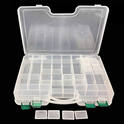 MYGYSJK Fishing Tackle Box, Portable, Durable Large Capacity Fish Lure Bait Hook Tackle Box Fishing Storage Case Container - White