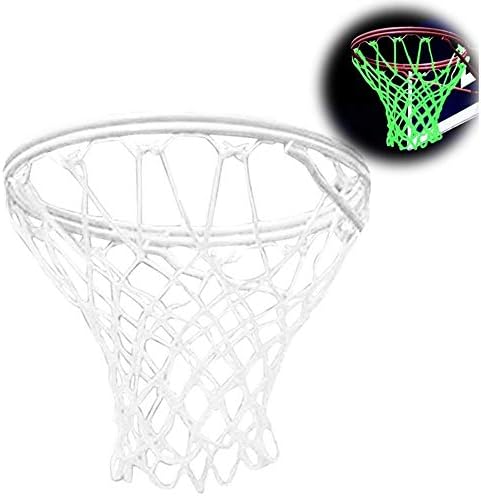 Tanke Basketball Hoop Net New Glow in The Dark Professional Basketball Sports Replacement Luminous Net Fits Standard Indoor or Outdoor All-Weather Heavy Duty Thick Net