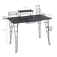 Atlantic Gaming Original Gaming Desk - 32 inch TV Stand, Charging Station, Speaker/5 Game/Controller/Headphone Storage