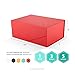 PACKHOME Gift Box 9x6.5x3.8 Inches, Rectangle Collapsible Box with Magnetic Lid for Gift Packaging (Matte Red, Grain Texture)