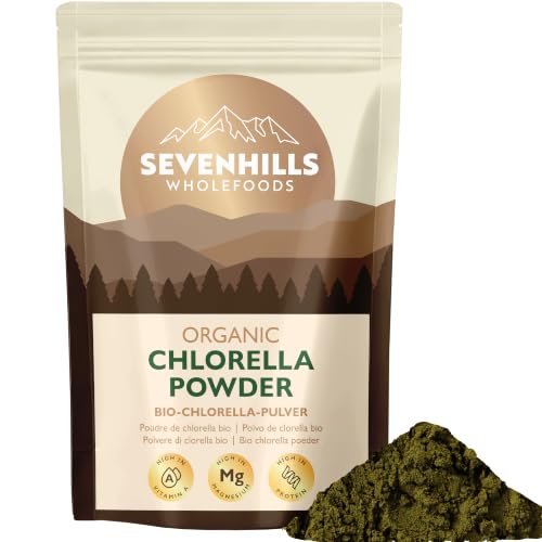 Sevenhills Wholefoods Chlorella-Pulver Bio 1kg, Gebrochene Zellwand, Natürliche Körperentgiftung, detox, photosynthesis