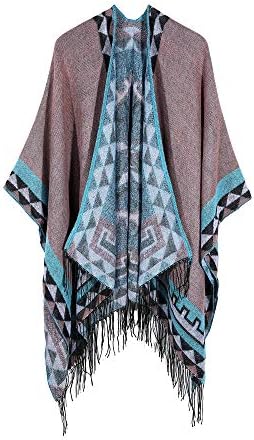 JMETRIE Women's Bohemia Tassels Knitted Cashmere Ponchos Shawl Sweater Coat Jacket
