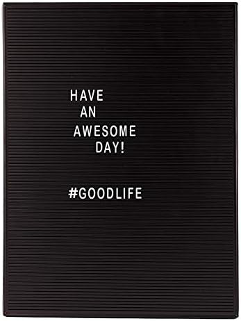 Dresz Retro Letter Board with Mounting Hooks, Black, 60.7 x 45.3 x 3 cm