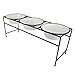 Platinum Pets Modern Triple Diner Feeder with Stainless Steel Dog Bowls, Large, Pearl White