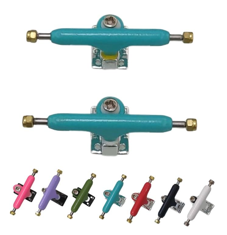 LEEFAI Pro Fingerboard Trucks 34mm G3 with Color Hanger Professional Mini Finger Skateboard Inverted Kingpin Harder Bushing Pivot Cups (Blue)