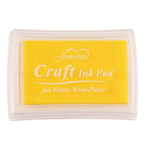 YPSelected Craft Stamp Ink Pad for Paper Wood Fabric 15 Colors Available for Rubber Stamps (Yellow)