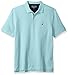 Nautica Men's Classic Short Sleeve Solid Polo Shirt Shirt, Harbor Mist, Large