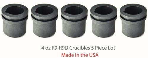 5 Piece Lot 4 oz Crucible For R9 R9D-10 Melting Casting Furnace Refining Gold Silver Copper Scrap Jewelry