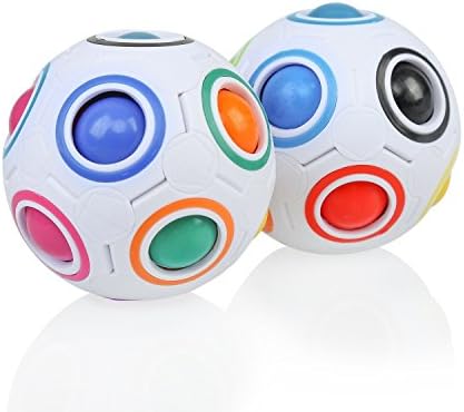 2 Pack Magic Rainbow Ball, Magic Cube 3D Puzzle Toys, Fidget Balls for Children and Adults