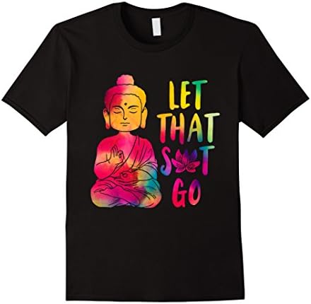 Men's LET THAT SH GO BUDDHA SHIRT Medium Black