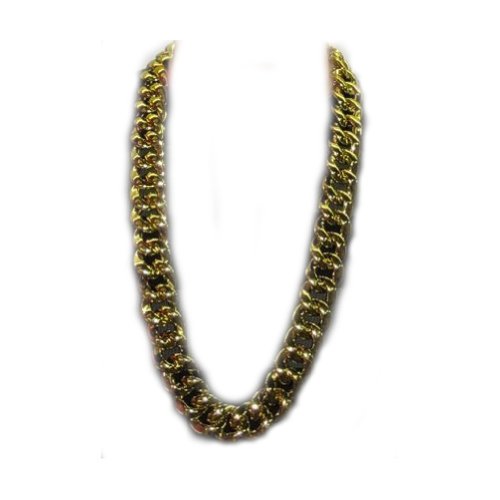Thick Plastic Gold Chain Necklace Pimp Gangster Hip Hop 80's