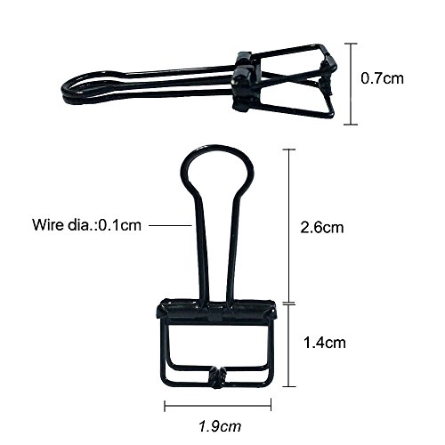 Paper Clamp 12 PCS Small Binder Clips Wire Skeleton Clips with Strong Grip for Office Documents and Bills (Black)