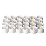 Flameless LED Tea Light Candles, Realistic Flickering Amber Yellow Battery Powered Bulb Tealight | Perfect for Seasonal Décor, Parties, Celebrations and Special Events | Pack of 24 |Instapark