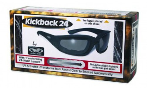 Global Vision Eyewear Men's Kickback 24 Sunglasses with Photochromic Color Changing Lenses, Clear, Standard