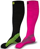 Compression Socks for Women (1 Pair) 20-30 mmHG by Grit Lab, Best Below Knee High Athletic Sport Socks for Running, Gym, Crossfit - Pink