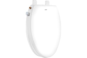 DCET Non-Electric Elongated Bidet Toilet Seat with Dual Nozzle - Front & Rear Wash, Quiet-Close Lid, Adjustable Pressure, Easy Installation, Hygienic Fresh Water Bidet (Elongated)