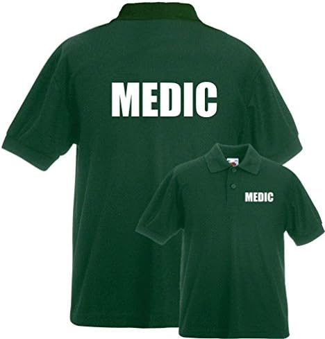MEDIC Green Polo Shirt Piquet Safety Medical Healthcare Work Wear Emergency Services