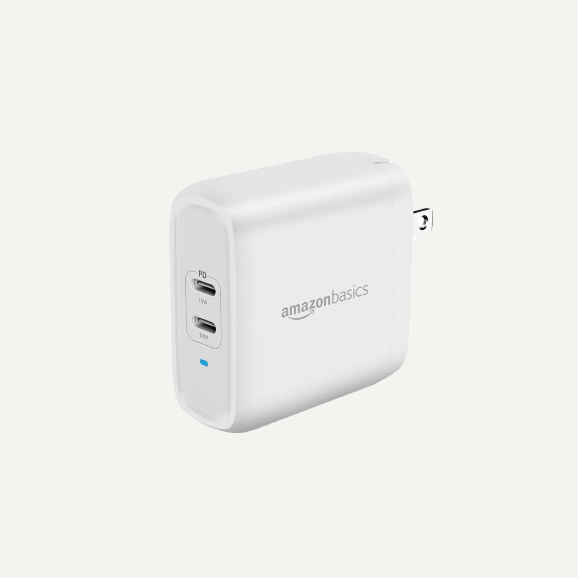 Amazon Basics 36W Two-Port USB-C Wall Charger for