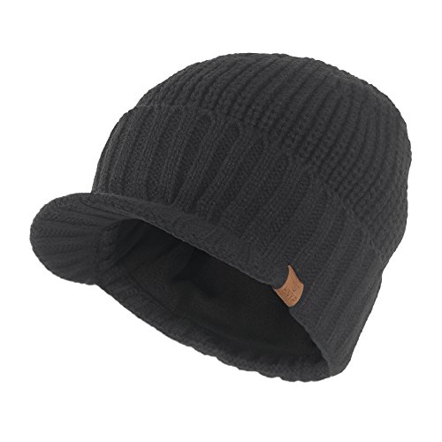 Janey&rubbins knit visor brim beanie hats fleece li…
