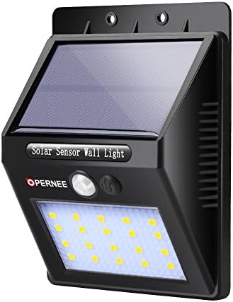 Solar Motion Sensor Light, OPERNEE 20 LED Solar Lights Outdoor Wall Mounted security lights for Patio Porch Yard Step Stair Fence Deck Garden Walkways