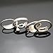 Q&Q Fashion 4Pcs Silver Egyptian Ankh Cross Buddhist Om Ohm Aum Feather Leaf Rhinestone Band Ring, 7