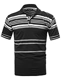 SBW Men's Basic Everyday Stripe Polo T-Shirt